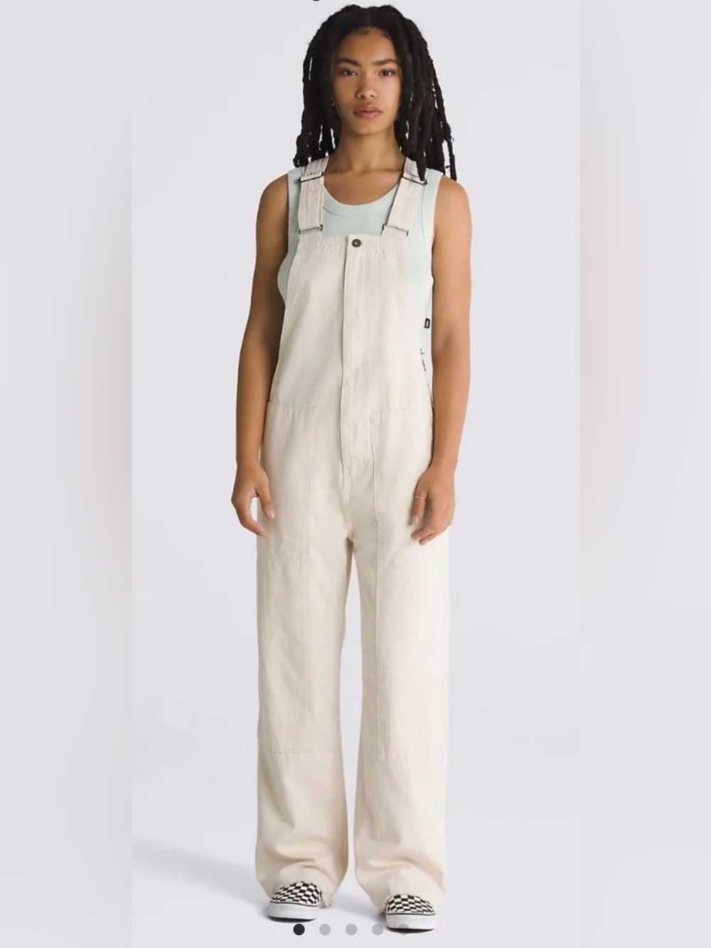 Vans Stryker Overalls XL NWT Canvas Workwear Painter Wide Leg Ecru Cotton